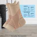 2 x Doctor's Select Copper Ankle Compression Sleeve - Toeless Compression Socks, Copper Ankle Brace for Women, Ankle Support for Men, Compression Socks for Plantar Fasciitis, Beige (Large, Beige - 1 Pair)