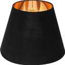 ALUCSET Small Lamp Shade, Barrel Fabric Lampshade for Table Lamp and Floor Light, 6x10x7.5 inch, Natural Linen Hand Crafted, Spider (Black/Gold)
