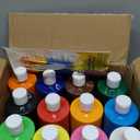 Washable Finger Paint Set, 12 Colors Toddler Paint Set(16.9 oz), Non-Toxic Paint for Hand and Feet, Mess Free Finger Painting Art Supplies for Kids, Preschool Learning Gifts, Tempera Paint in Bulk for Art, Craft, DIY