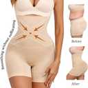 Tummy Control Shapewear Shorts for Women, High Waist Faja Body Shaper Underwear Under Dresses Nude