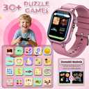 Kids Smart Watches for Girls Boys Toys Ages 4-12 with 30+ Games Video Recorder Music Alarm Clock Learning Card HD Touchscreen 4 5 6 7 8 Year Olds Birthday Gift (Rose Gold)