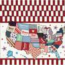 4th of July Placemats Set of 4, 12"x18" Patriotic Fourth of July Table Mats, American Flag Stars Memorial Day Place Mat for Independence Day Seasonal Holiday Kitchen Dining Table Decoration