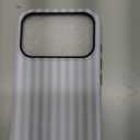 Jusy Compatible with MagSafe Striped Case for iPhone 17 Pro, Cute Aesthetic Striped Magnetic Phone Case, Soft TPU and Hard PC Protective Phone Cover for Women Girls(Matte)- Blue and White