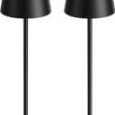 Kakanuo Cordless Table Lamp, 3 Color Stepless Dimming, 5000mAh Rechargeable Battery Powered, Outdoor LED Lamps, for Dining Room, Living Room, Bedroom, Bar, Cafe, Restaurant, Patio, Camping  Black