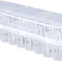 24-Slot Peptide Vials Refrigerator Storage Holder, 3ml Peptide Vial Fridge Organizer Protector Case Insulin Vial Storage Box for Fridge, Sugar-Conscious People Organizer Solution (Clear)