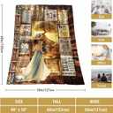Just A Girl Who Loves Books, Book Lovers Gifts for Womer Blanket 60" X 50", Reading Themed Blanket for Women Books Lovers