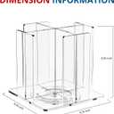 KOTEMON Cup and Lid Holder, 4 Compartment, Square | Rotating Coffee Cup Dispenser Lid Carousel for Restaurant, Buffet, Coffee Station, Bar, Countertop, Clear Acrylic