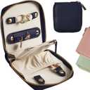 Travel Jewelry Organizer Case - for Tangle-Free Necklaces, Earrings, Rings, Bracelets Storage, Travel Essentials, Fashion Portable Jewelry Travel bags for Women - Small Black