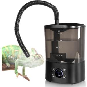 REPTI ZOO 4L Reptile Fogger Mister, Reptile Humidifier with Integrated Water Tank Design for Reduced Leaking, Ultra Quiet Terrariums Digital Tank Timing Humidifier, Intermittent Humidification Fogger