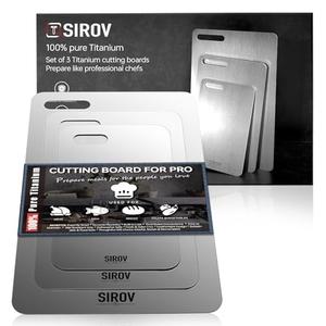 Titanium Cutting Board, 100% Pure Titanium Cutting Boards For Kitchen, Best Non Toxic chopping board, Dishwasher safe, Hygiene and Durability for Meat, Fruit, and Vegetables (Set of 3)