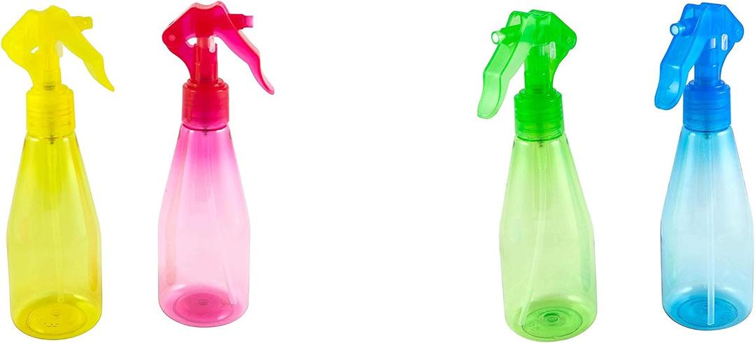 3 x LaMi Set of 2 Colorful Mini Fine Mist Spray Bottles (6 Oz), Food Safe Plastic, Colors Vary