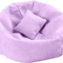 Doll Car Seat Compatible with Labubu, Handmade Bean Bag Chair for 15-17cm Doll, Anti-Slip Bottom, Cute Doll Accessories for Display, Fans&Collectors Gifts, Durable Corduroy Fabric (Light Purple)