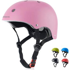 BURSUN Kids Bike Helmet Ventilation & Adjustable Toddler Helmet for Ages 2-14 Kids Boys Girls Multi-Sport Helmet for Skateboard Roller Skateing Bicycle Scooter blance Bike (S, Pink)