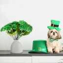 Inder 6 Pcs St. Patrick's Day Decorations Artificial Green Carnations Bulk Green White Silk Carnations Faux Bushes with Stems for Cemetery Wedding Bouquets Home Decor DIY