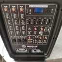 Professional Portable All-in-One Integrated 2-Way PA System Fixed Setup, Suitcase Design w/ 8-Channel Mixer, 2 Speaker Stands, Bluetooth, Mic for Performances, Presentations