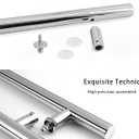 TOGU TG-6012 1200mm /48 inch SUS 304 Stainless Steel Door Pull Handle/Long Door Handle with Solid mounting standoffs,Working as Push Pull Door Handles/Shower Door Handle, Polished Chrome Finish