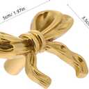 iplusmile 4 Pack Gold Bow Knobs, Solid Brass Dresser Drawer Pulls