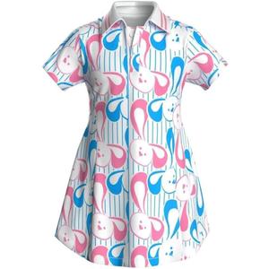 ASEGI Girls' Active Sport Dress – Short Sleeve Performance Golf and Tennis Dress – Summer Casual Athletic Outfit for Active Kids (US, Age, 5 Years, 5-6 Y)