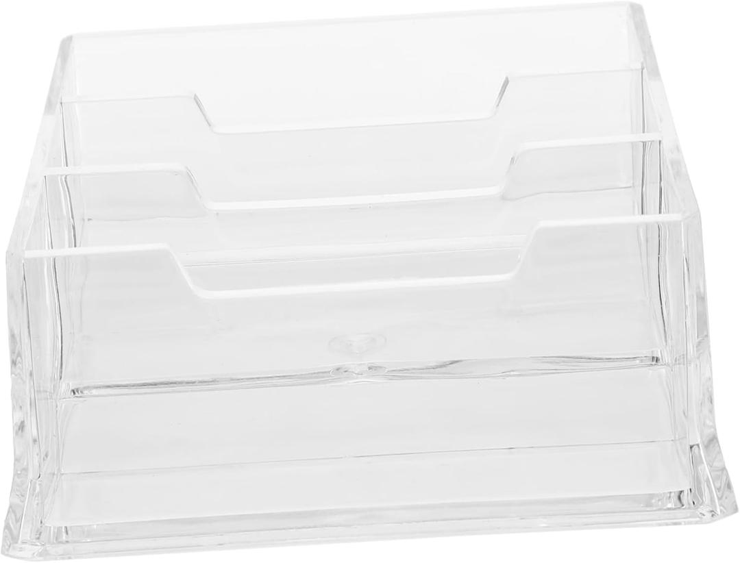 Uonlytech Multi Function Business Card Holder Sturdy Desktop Card Display Stand for Office Vertical Design for Business Networking Organization