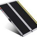 WHALEMOTOR Portable Wheelchair Ramp 4FT, Anti-Slip Aluminum Folding Portable Ramp, Wheelchair Ramps for Home, Weight Capacity Up to 800 LBS, with Transition Plates Above and Below, Loading Dock Plates