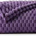 BEDELITE Fleece Throw Blanket for Couch & Bed - 3D Jacquard Decorative Purple Blanket, Super Soft and Cozy Warm Fuzzy Blanket All Seasons Suitable, 50x60Inches