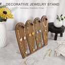Tikea Wooden Jewelry Display Stand  Display Holder for Necklaces Bracelets Earrings, Jewelry Holder with 16 Earring Holes, Gift for Women and Girls 12 x 8.3 inches