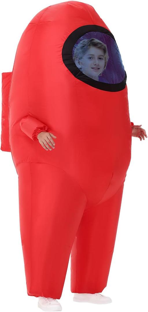 Inflatable Costume for Kids,Halloween Costumes Funny Blow Up Space Suit Costumes Boys and Girls,Cosplay Game Fans (Yhy-red)