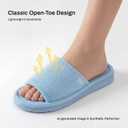 ULTRAIDEAS Open Toe House Slippers for Women Soft Coral Fleece Indoor Shoes Memory Foam Indoor/Outdoor Slippers with Anti-Skid Sole, Gift for Ladies