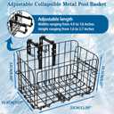 Heavy-duty Poolside Storage Baskets for Above Ground Pool for Square Top Pools Only, Fits 4.9 to 7.6" Top Rails, Adjustable Collapsible Metal Pool Storage Basket Poolside Organizer Accessories