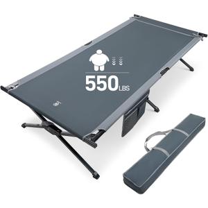 EVER ADVANCED Extra Wide Camping Cot for Adults Oversized XXL Sleeping Cots Folding Cot Bed with Carry Bag, 84.3" L x 41.9" W, Support to 550 lbs