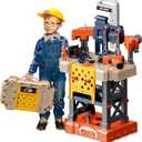 Kids Tool Bench - Kids Tool Set with Electric Toy Drill and Realistic Tools,78 Piece Toddler Tool Set Pretend Play for Toddlers 3-5,Boy Toys Age 5-6 Years Old