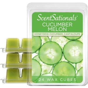 Scentsationals Wax Melts, Wax Cubes Strong Scent - Cucumber Melon - Long Lasting Scented Melts for Warmer, 10 oz (24-Cubes)