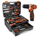 255-Piece Tool Set - Tool Kit with 12V Cordless Drill Driver, Toolbox Storage Case with Drawer, General Household Drill Set for DIY Projects, Home Repairs, Handyman
