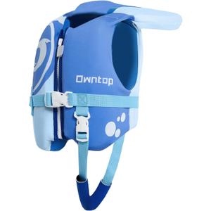 Owntop Toddler Swim Vest Kids Float Jacket Swimming Aid for Children 20-30-40-50 lbs with Adjustable Safety Straps Age 1-6 Years (Medium, Blue)