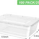 Bokon 100 Pcs Plastic Meal Prep Container with Lid Disposable Clear Lunch Containers Stackable Food Storage Container Box Spill Proof for Salad Snack Microwave Dishwasher Freezer Safe (25 oz)