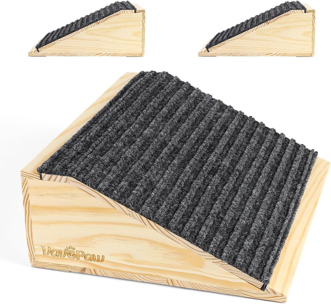 Dog Ramp for Stairs, Non-Slip Dog Stairs, Sturdy Wooden Pet Steps for Small Dogs and Cats Fits Staircase Indoor, Assist for Injured and Older Pets(2 Pack/S, Light Wood)