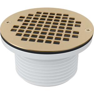 PROFLO PF42848 6" Brass Grate with 3-1/2" Adjustable Drain - Brass