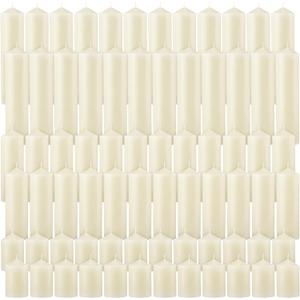 MTLEE Ivory Pillar Candles 2 x 3, 2 x 6, 2 x 8 Inch Smokeless and Dripless Unscented Large Candles Long Clean Burning Rustic Pillar for Wedding Dinner Home Decor, Candle Set – 84 Pcs Large & 48 Pcs Small (2 Sizes Only)