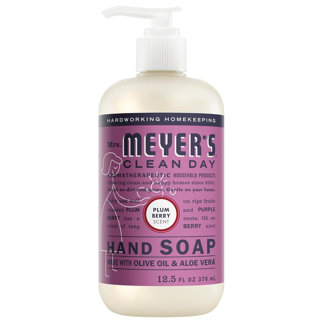 MRS. MEYER'S CLEAN DAY Hand Soap, Plum Berry Scent, 12.5 Fl Oz Bottle, 2 Pack