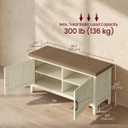 VASAGLE Shoe Bench, Farmhouse Entryway Bench with Cushion，39.4 inches Wide