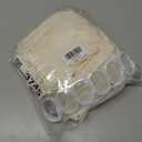 Extra Long Cream Boho Shower Curtain - Woven Fabric, 72 x 84 Tufted Chevron Textured Striped Modern Farmhouse Minimalist Cloth Curtain for Bathroom