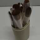 BS-MALL Professional Makeup Brush Set 18 Pcs Premium Synthetic Foundation Powder Concealers Eye Shadows Blush Makeup Brushes with Travel Case (Matte white beige)