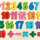 Number Puzzle Wooden Puzzles for Toddlers 1 2 3 4 5 Year Old, Shape Learning Puzzles Toys with Puzzle Board & Number Blocks, Preschool Educational for Girls Boys