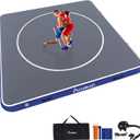 ACOMUZI Inflatable Wrestling Mat 13FT/10FT/5FT, Portable Jiu Jitsu Mats Wrestling Mat for Home, Outdoor or Indoor Training Mat for Water Yoga, Gymnastics, BJJ, MMA (Gray+Blue)