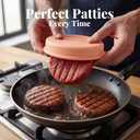 kayaso Silicone Hamburger Patty Mold Set, Reusable Burger Press with Lid, Food-Grade Nonstick Patty Mold for Beef, Chicken & Veggie Burgers, Easy Release, Multicolor (Soft Pastel)