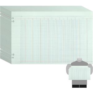 Skyygemm 100 Pcs 30 Columns Accounting Ledger Book Columnar Pad Sheet Ruled Ledger Paper Bookkeeping Green Double Page Format 11 x 17 Inch