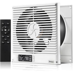 8" Room to Room Fan with Remote, 320CFM Through Wall Air Transfer Fan with Temperature Control, Reversible Airflow Design, 10 Speeds, Quiet Balance Exhaust Vent for Bedroom, Laundry,Kitchen (1PCS)