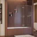 DreamLine Aqua Ultra 48 in. W x 58 in. H Frameless Hinged Tub Door in Brushed Nickel, SHDR-3448580-04