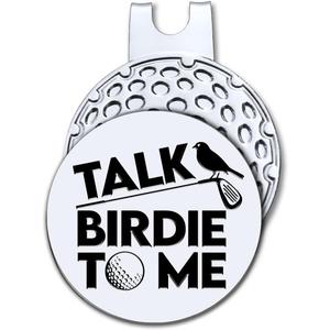 Hafhue Talk Birdie to Me Golf Ball Marker with Magnetic Hat Clip, Funny Golf Accessories and Golf Gifts for Men Women Dad Mom Grandpa, Birthday for Golfer Golf Lover Golf Fan(GM063)