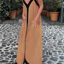 PRETTYGARDEN Womens Maxi Dress 2026 Summer Sundress V Neck Spaghetti Strap Flowy Elegant Party Dresses Beach Vacation Clothes (S)